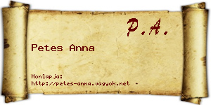 Petes Anna névjegykártya